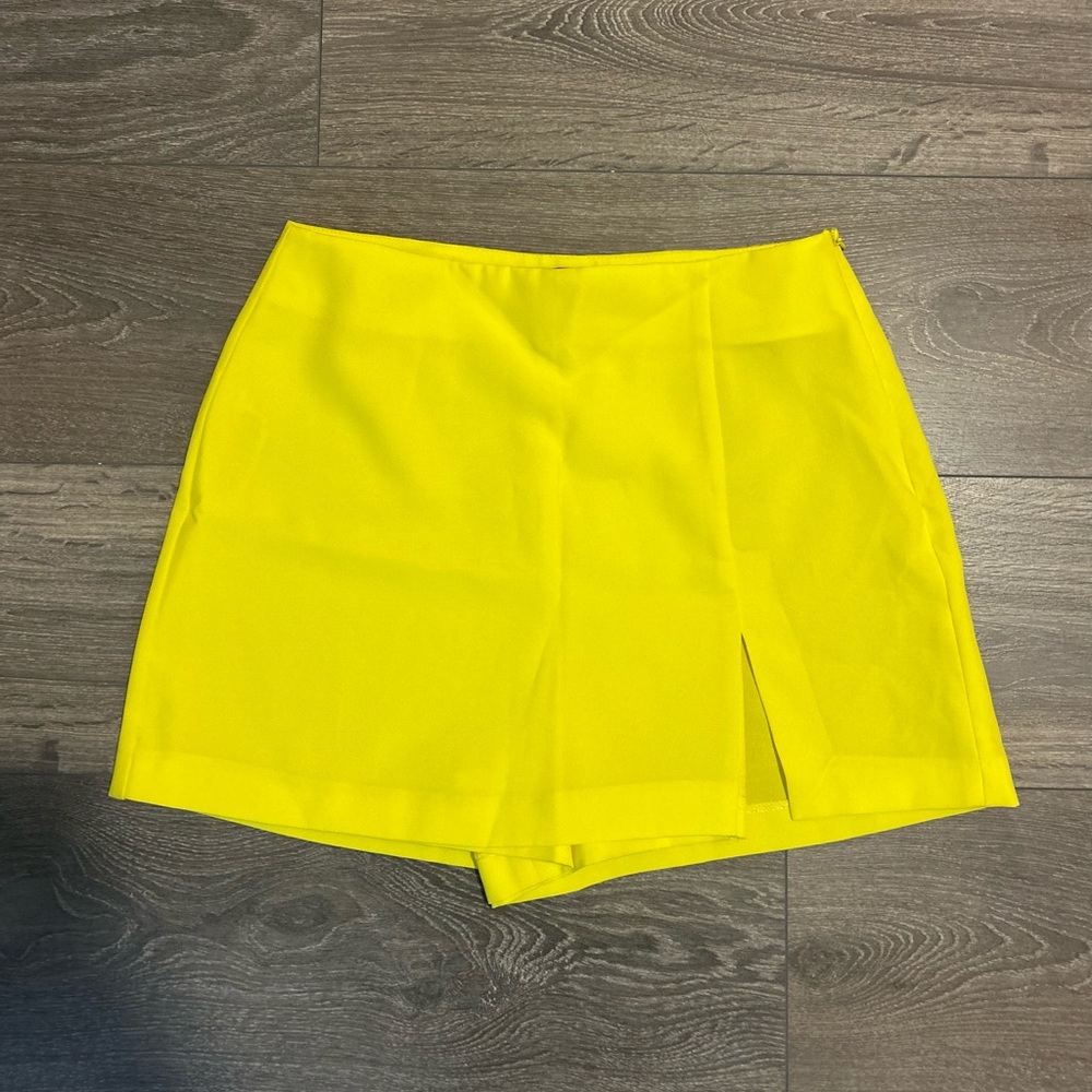 ASOS Bright Yellow Skort with Side Slit